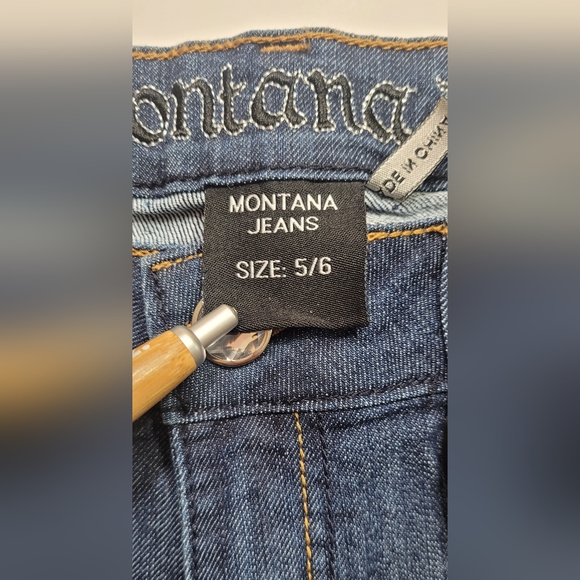 ❤️ MONTANA JEANS SHORTS LOW WAIST EMBELLISHED RHINESTONE.SIZE: 5/6 COLOR:  BLUE - Picture 11 of 14